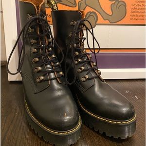 Black platform dr. martens, some scratches